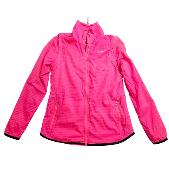 Nike Golf Jackets & Blazers - Nike Golf Windbreaker Jacket Women Small Neon Pink Full Zip Striped 725690-617